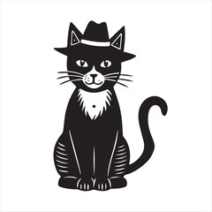 cute cat head black and white