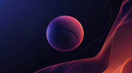 The Enigmatic Sphere: A Basketball Resting Amidst a Glimmering, Otherworldly Landscape of Light and Shadow