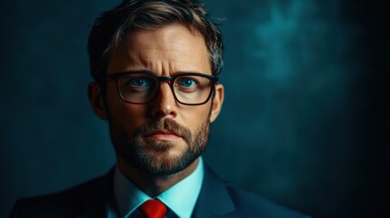 Cinematic teacher headshot, dramatic lighting, artistic and professional feel, sharp focus