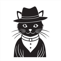 cat silhouette vector style