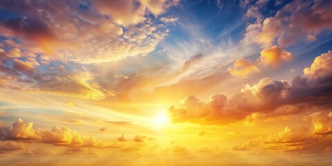 Obraz premium Breathtaking Sunrise Over Serene Cloudy Sky with Vibrant Colors