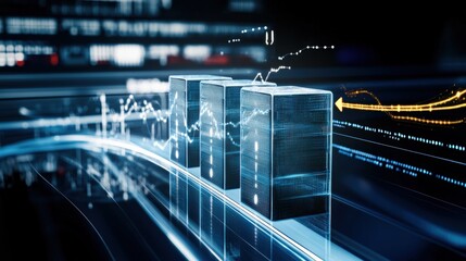 Data analysis event showcasing innovative technology solutions digital environment visual graphics futuristic viewpoint business concept