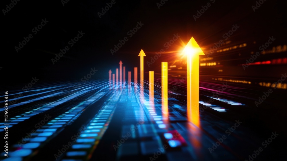 Poster business growth strategies digital environment infographic visualization tech industry data-driven i