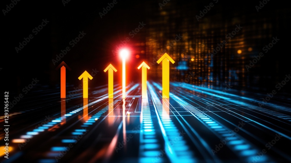 Aufkleber dynamic growth indicators digital realm infographic visualization high-tech environment futuristic v