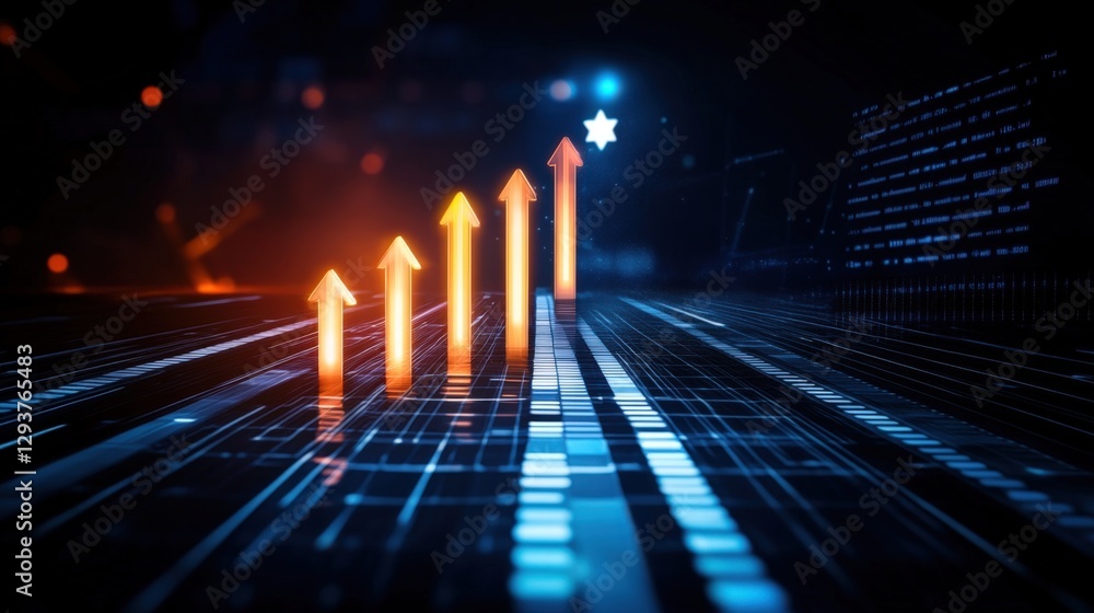 Poster business growth visualization digital environment graphic design data representation abstract viewpo