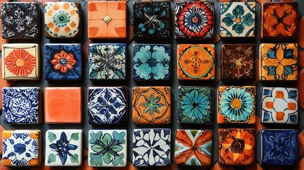 Colorful Ceramic Tile Collection Displays Floral And Geometric Designs