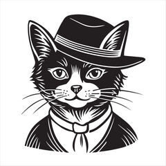 cat silhouette vector style