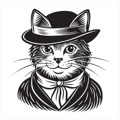 cat silhouette vector style