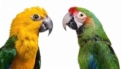Isolated Yellowcrowned Amazon Amidst the Lush Amazon Rainforest Backdrop, Showcasing Vibrant Plumage against a Dappled Green Canopy, Evoking Tropical Serenity