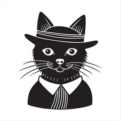 cat silhouette vector style