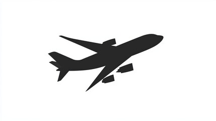 Vector illustration of an aeroplane icon. Vector plane icon silhouette for mobile and web applications. Black sign for flight transport. Clipart of an isolated aeroplane sign