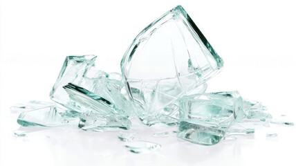 Broken glass , isolated on a white background