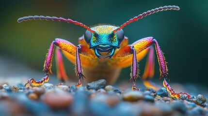 Fototapeta premium Vibrant Jewel Beetle Close-up