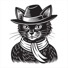 cat silhouette vector style