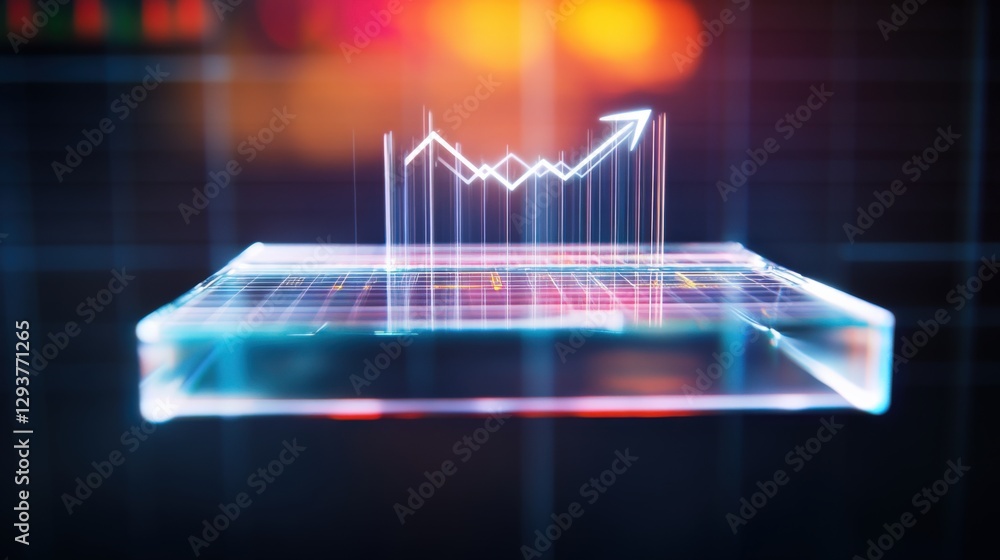 Poster analyzing growth trends in digital business metrics technology sector infographic modern environment