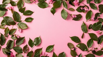 Cherry blossom leaf pattern, pink, and wide space + use text 