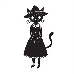 cat silhouette vector style