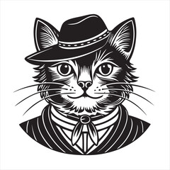 cat silhouette vector style