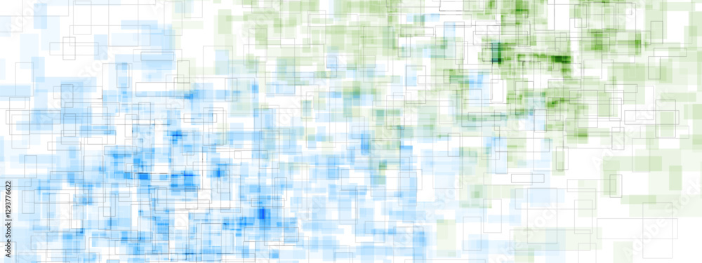 Canvas Prints blue and green mosaic squares abstract geometric minimal background. vector banner design