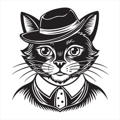 cat silhouette vector style