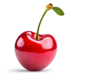 Delicious red cherry cut out isolated on white background