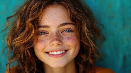 Dynamic portrait with a friendly and warm smile, engaging and approachable