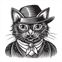 cat silhouette vector style