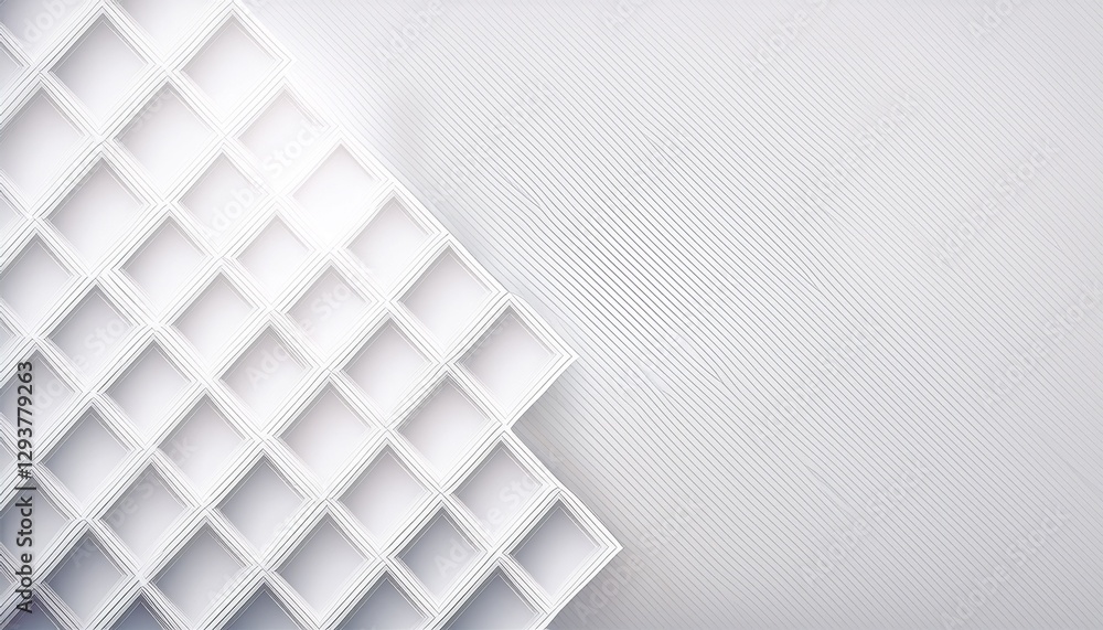 Poster white square pattern. white silver geometric universal background for business presentation. generat