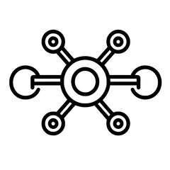 Fototapeta premium Abstract Digital Network Connection Icon with Minimalist Line Art for Tech and Data