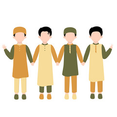 Muslim Kids Friendship. Muslim Boy with Best Friend Illustration