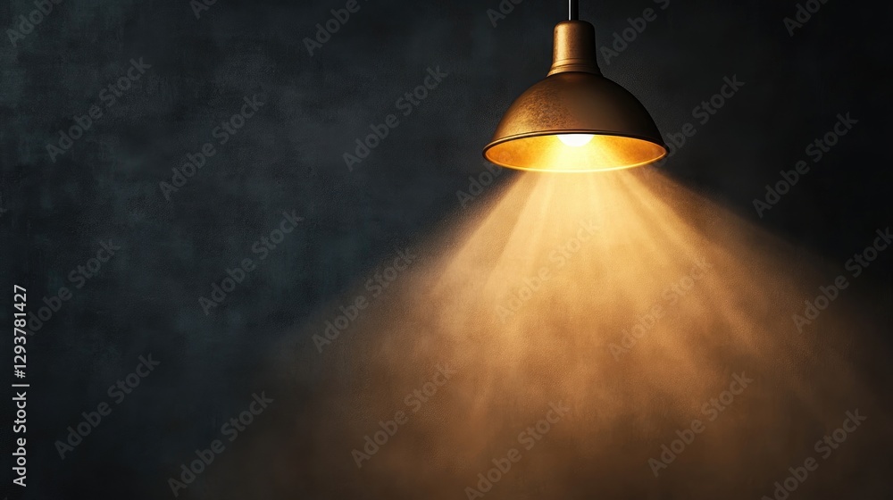 Aufkleber A golden overhead lamp casts soft light, spotlighting a pristine studio environment, perfect for adding customized text or graphic design elements