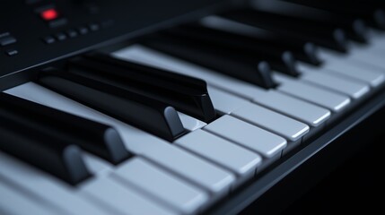 The black and white light and shadow on the piano keys