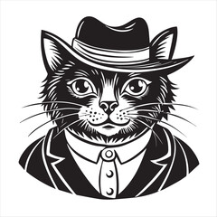 cat silhouette vector style