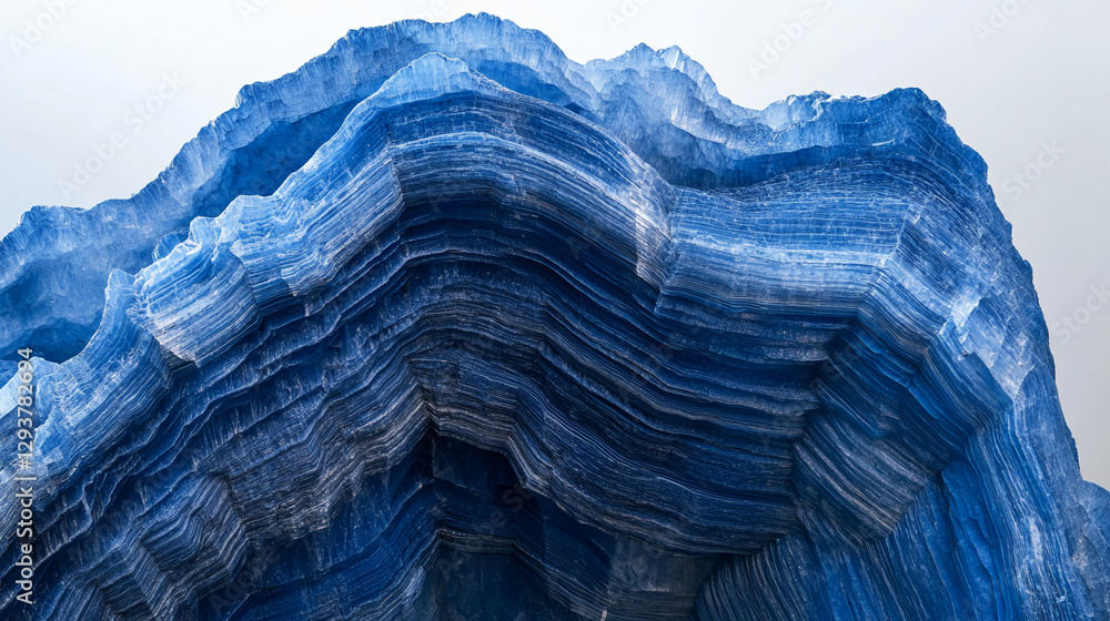 Aufkleber close-up of layered blue rock formations with intricate details, symbolizing the beauty and complexi