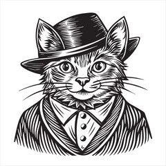 cat silhouette vector style