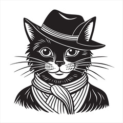 cat silhouette vector style