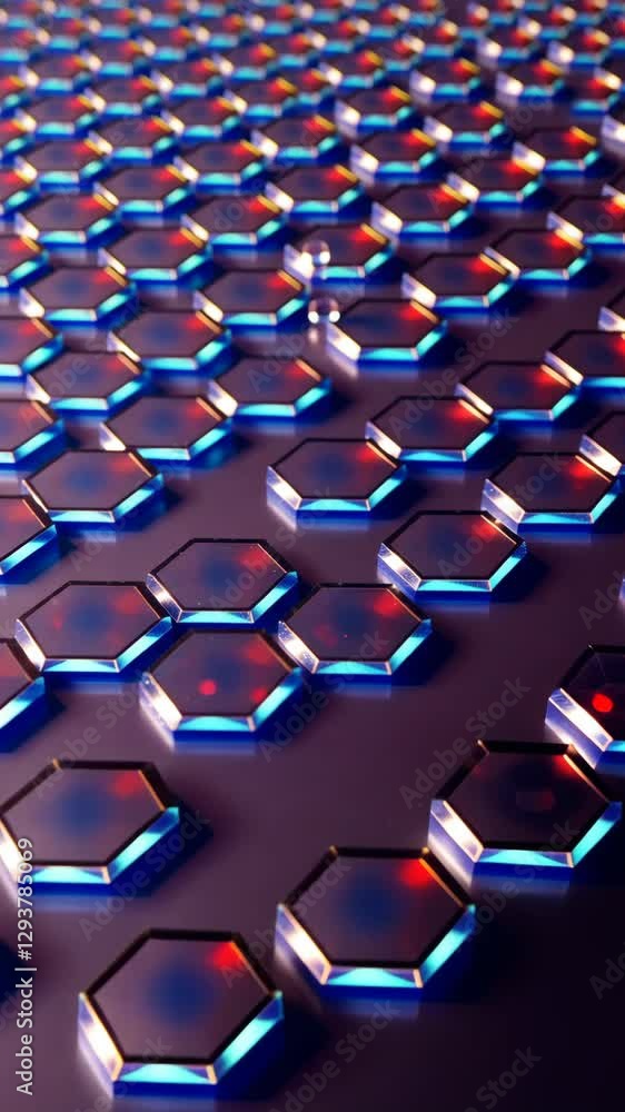 Leinwandbilder A close up of a hexagonal pattern. The pattern is made up of many small hexagons