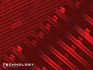 Gradient red glowing geometric pattern on dark red background. Shiny red modern pattern. Futuristic technology concept, suitable for covers, posters, banners, brochures, websites, etc.