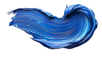 On a white background, twisted blue brush strokes. স্বচ্ছ পটভূমিতে বিচ্ছিন্ন