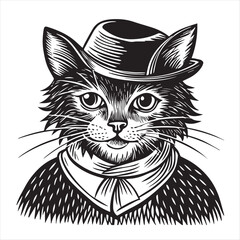 cat silhouette vector style