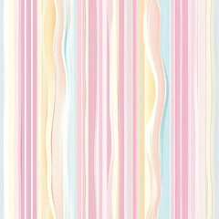 Fototapeta premium Soft pastel stripes create gentle, flowing pattern in shades of pink, yellow, and blue, perfect for calming background or decorative element