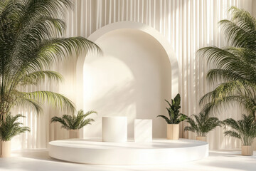 Modern white product stage display scene 3d podium background --ar 3:2 --v 6.1 Job ID: 14d1f54a-a71c-4d27-8d35-8af2de4e7e6f