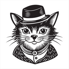 cat silhouette vector style