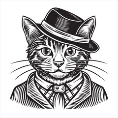 cat silhouette vector style