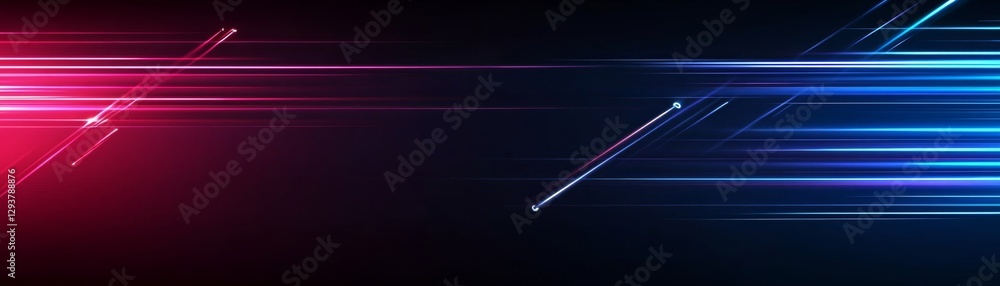 Aufkleber a vibrant digital abstract image showcasing dynamic blue and red light streaks against a dark backgr