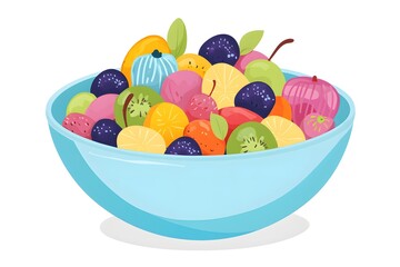 Bowl Filled with Colorful Assortment of Fresh Fruit Salad