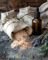Artisanal Bath Salt Sachet Handcrafted from Recycled Materials with Rustic Charm and Natural Ingredients