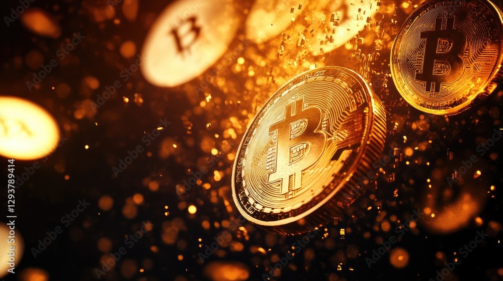 Poster a powerful visual of golden cryptocurrency coins melting with clock hands, representing time and the