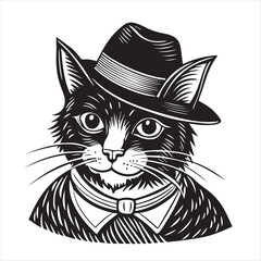 cat silhouette vector style