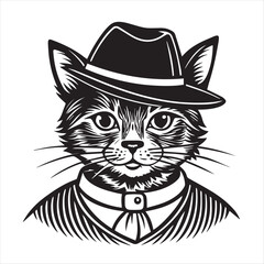 cat silhouette vector style